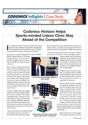 Codonics Horizon Helps Sports-minded Lisbon Clinic Stay Ahead of the Competition