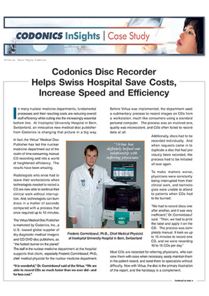 Codonics Disc Recorder Helps Swiss Hospital Save Costs, Increase Speed and Efficiency